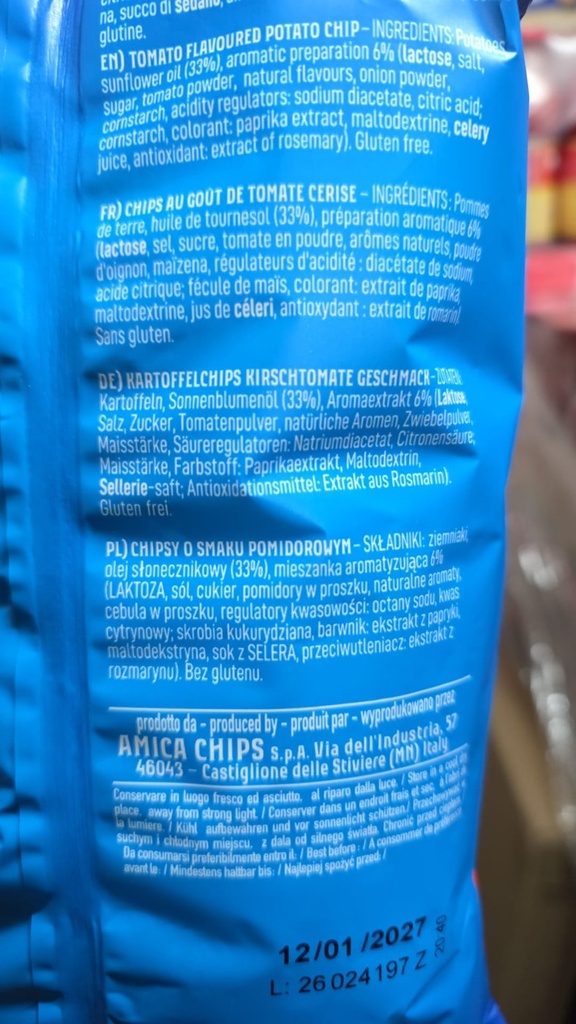 Amica Chips Pomodorini – Rückseite 1