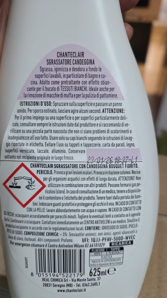 Chanteclair Sgrassatore Candeggina – Vorderseite