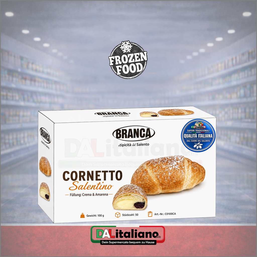 Cornetto Salentino - Crema & Amarena - Branca Gel - 50Stk.