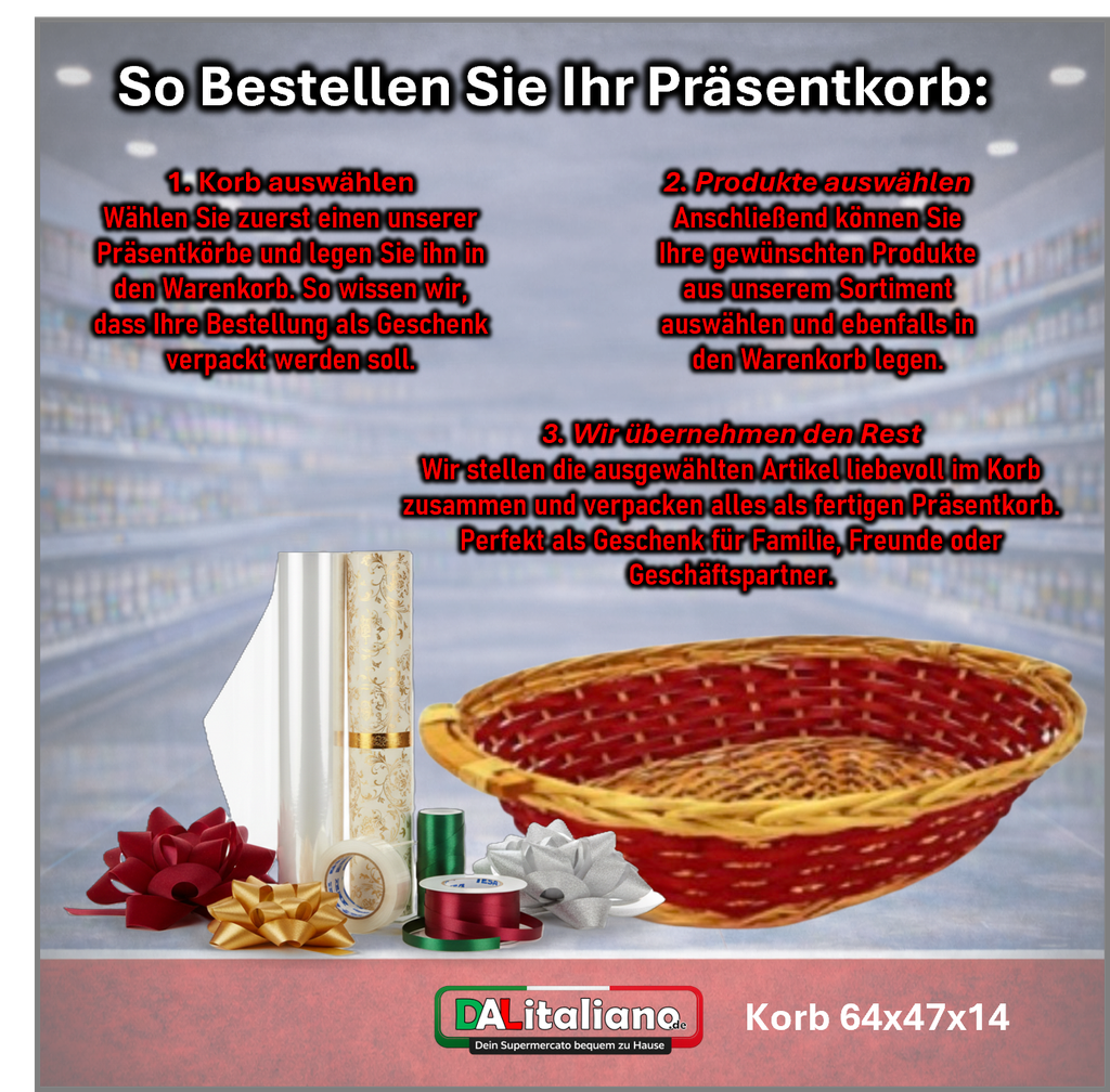 Präsentkorb 64x47cm mit Verp. Mat.