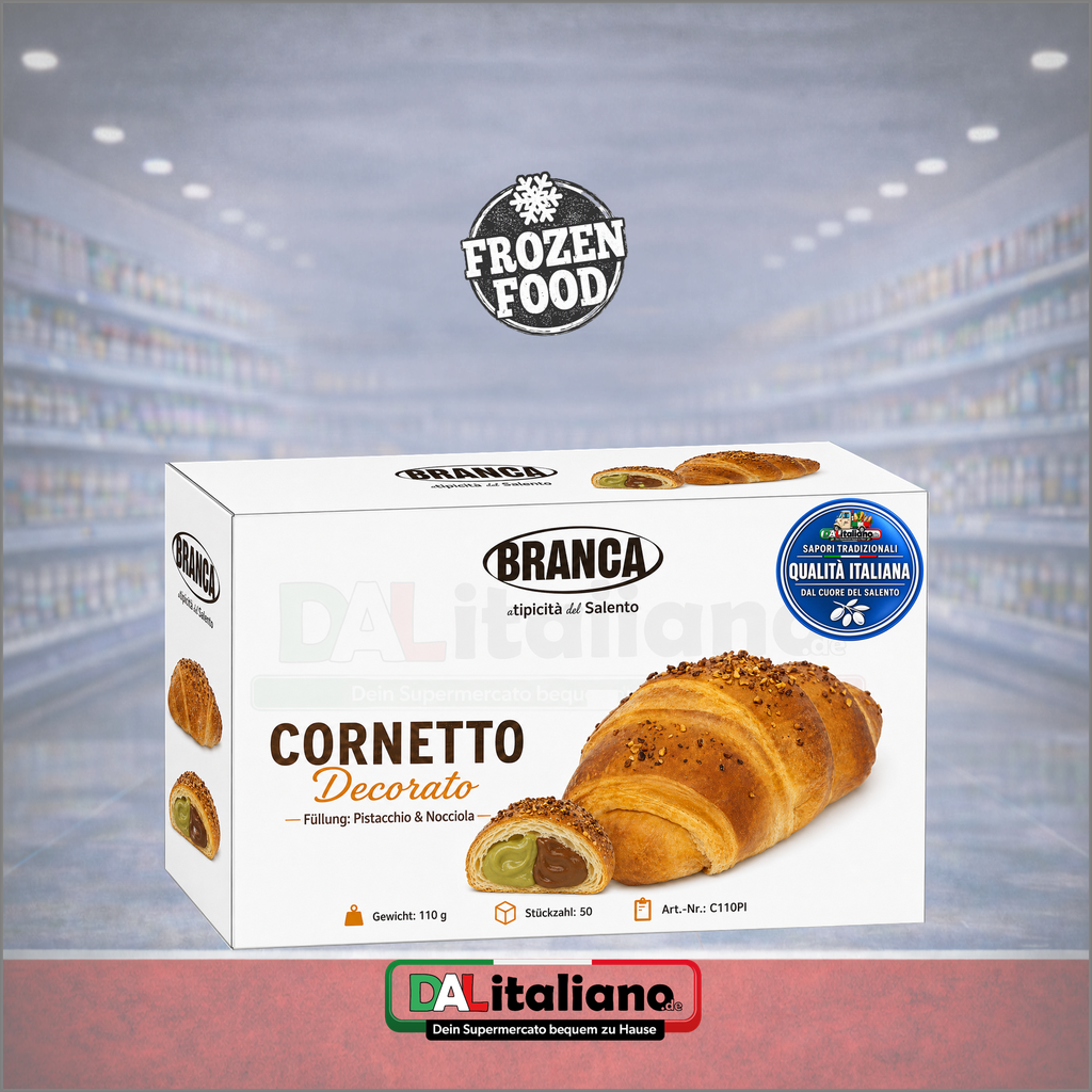 Cornetto Decorato - Pistacchio & Nocciola - Branca Gel - 50Stk.